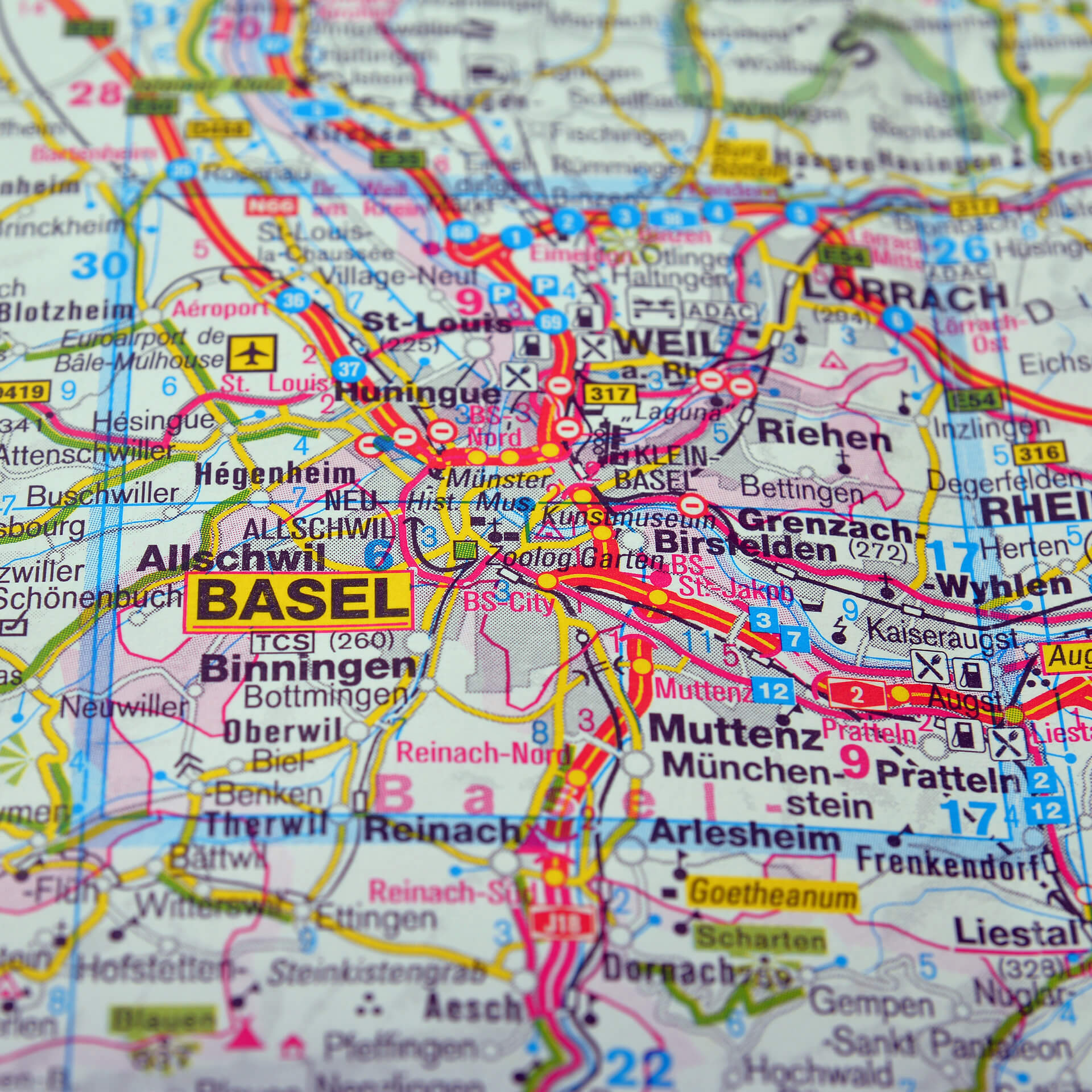 Map of Basel Switzerland